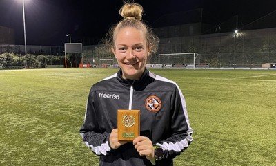 REBECCA FOOTE WITH HER PLAYER OF THE MONTH AWARD