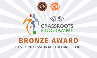 UEFA Grassroots Awards, Dundee United Community Trust and Dundee United logo graphic 